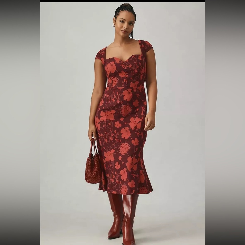 Anthropology The Cecily Fit & Flare Sweetheart Dress size Large